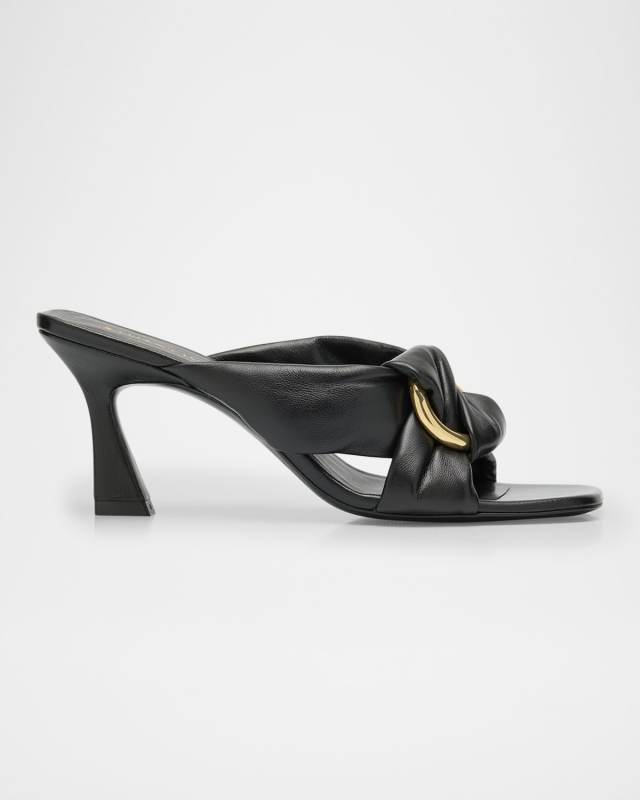 Cece Leather Twisted Ring Slide Sandals